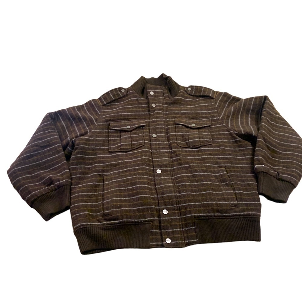 Sean John | Brown 3XL Button Down Jacket Thick Winter Pockets Details
